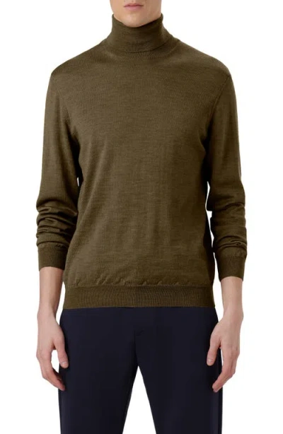 Bugatchi Sawyer Merino Wool Turtleneck Sweater In Brown
