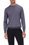 Bugatchi Scott Crewneck Merino Wool Sweater In Anthracite