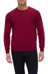 Bugatchi Scott Crewneck Merino Wool Sweater In Burgundy