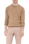 Bugatchi Scott Crewneck Merino Wool Sweater In Camel