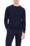 Bugatchi Scott Crewneck Merino Wool Sweater In Navy