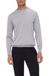 Bugatchi Scott Crewneck Merino Wool Sweater In Platinum