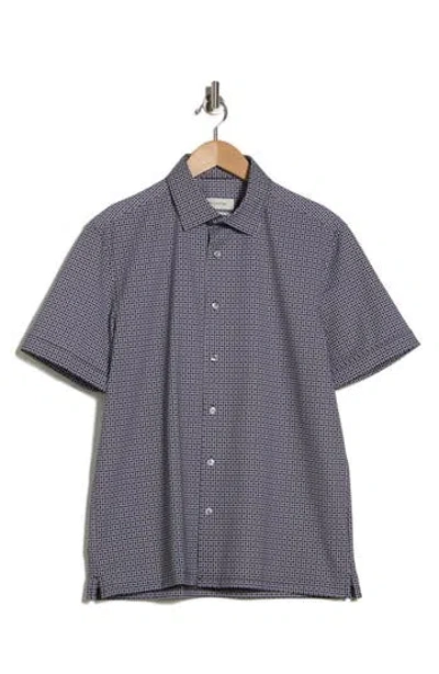 Bugatchi Short Sleeve Button-up Shirt In Gray