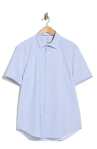 Bugatchi Short Sleeve Button-up Shirt In Blue