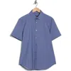 Bugatchi Short Sleeve Button-up Shirt In Blue