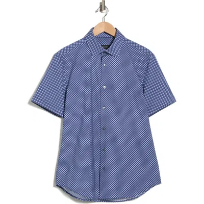 Bugatchi Short Sleeve Button-up Shirt In Blue