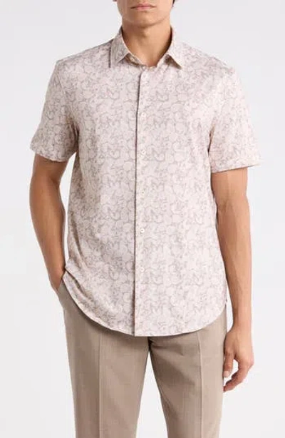 Bugatchi Short Sleeve Button Up Shirt In Pink