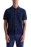 Bugatchi Short Sleeve Cardigan In Blue