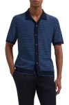 Bugatchi Short Sleeve Cardigan In Blue