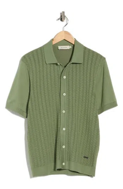 Bugatchi Short Sleeve Cardigan In Green