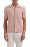 Bugatchi Short Sleeve Cardigan In Pink