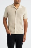 Bugatchi Short Sleeve Cardigan In Neutral