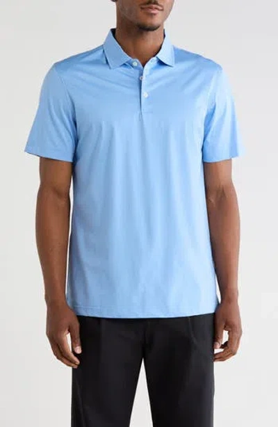 Bugatchi Short Sleeve Knit Polo In Blue