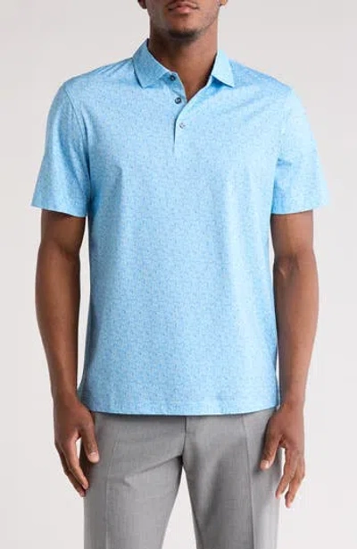 Bugatchi Short Sleeve Polo In Aqua
