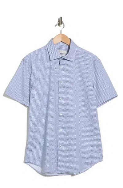 Bugatchi Short Sleeve Woven Button-up Shirt In Blue