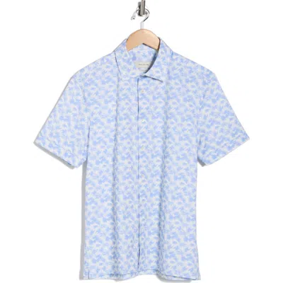 Bugatchi Short Sleeve Woven Button-up Shirt In Blue