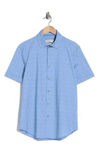 Bugatchi Short Sleeve Woven Shirt In Blue