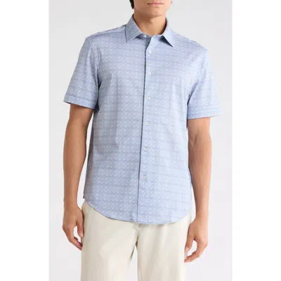 Bugatchi Short Sleeve Woven Shirt In Blue