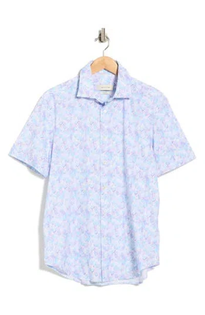 Bugatchi Short Sleeve Woven Shirt In Blue