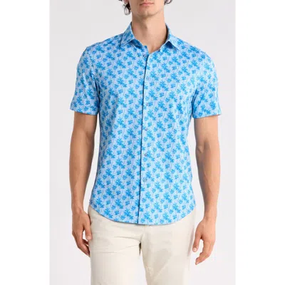 Bugatchi Short Sleeve Woven Shirt In Blue