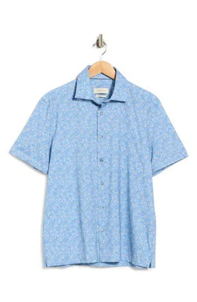 Bugatchi Short Sleeve Woven Shirt In Blue