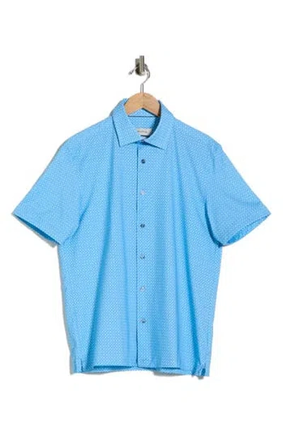 Bugatchi Short Sleeve Woven Shirt In Blue