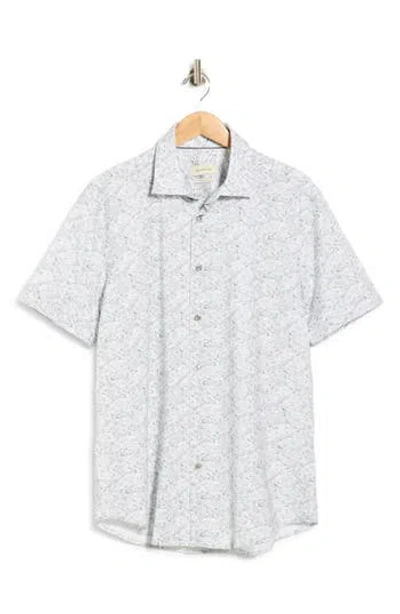 Bugatchi Short Sleeve Woven Shirt In Gray