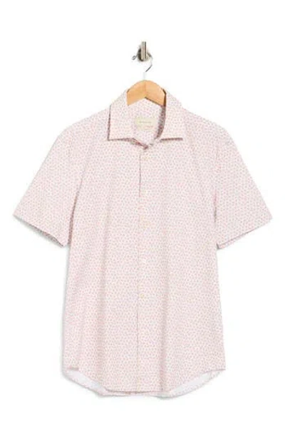 Bugatchi Short Sleeve Woven Shirt In Pink