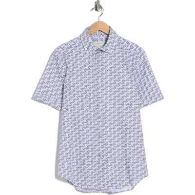 Bugatchi Short Sleeve Woven T-shirt In Blue
