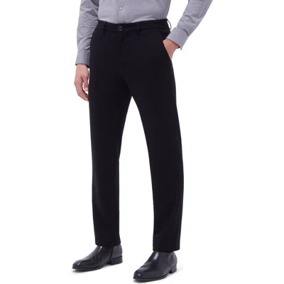 Bugatchi Slim Tailored Fit Flat Front Soft Touch Knit Dress Pants In Black