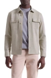 Bugatchi Slub Knit Wool & Cotton Button-up Shirt Jacket In Neutral