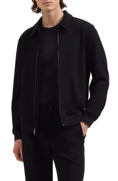Bugatchi Soft Touch Blouson Knit Jacket In Black
