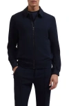 Bugatchi Soft Touch Blouson Knit Jacket In Blue