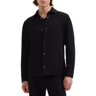 Bugatchi Soft Touch Knit Shirt Jacket In Black
