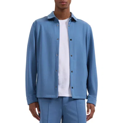 Bugatchi Soft Touch Knit Shirt Jacket In Blue