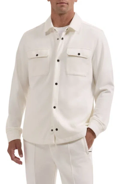 Bugatchi Soft Touch Knit Shirt Jacket In Neutral