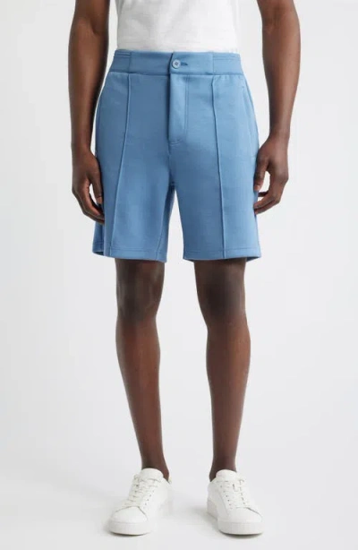 Bugatchi Soft Touch Pintuck Shorts In Blue