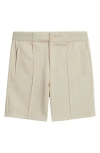 Bugatchi Soft Touch Pintuck Shorts In Neutral