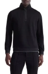 Bugatchi Soft Touch Quarter Zip In Black