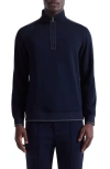 Bugatchi Soft Touch Quarter Zip In Blue