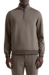Bugatchi Soft Touch Quarter Zip In Brown