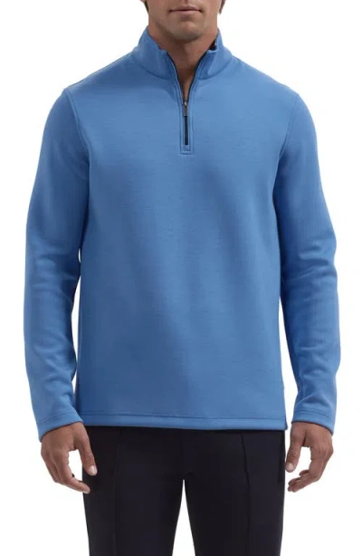 Bugatchi Soft Touch Quarter Zip Knit Top In Blue
