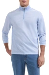 Bugatchi Soft Touch Quarter Zip Pullover In Blue