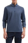 Bugatchi Soft Touch Quarter Zip Pullover In Blue