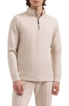Bugatchi Soft Touch Quarter Zip Sweatshirt In Brown