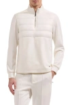 Bugatchi Soft Touch Quilted Quarter Zip Pullover In Neutral