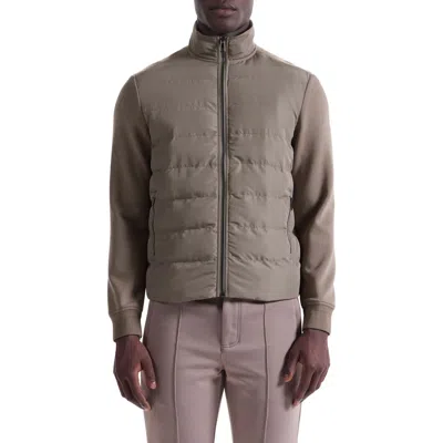 Bugatchi Soft Touch Quilted Zip-up Bomber Jacket In Walnut
