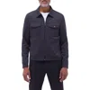 Bugatchi Soft Touch Zip Knit Shirt Jacket In Black