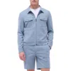 Bugatchi Soft Touch Zip Knit Shirt Jacket In Shark