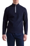 Bugatchi Solid Quarter Zip Pullover In Blue